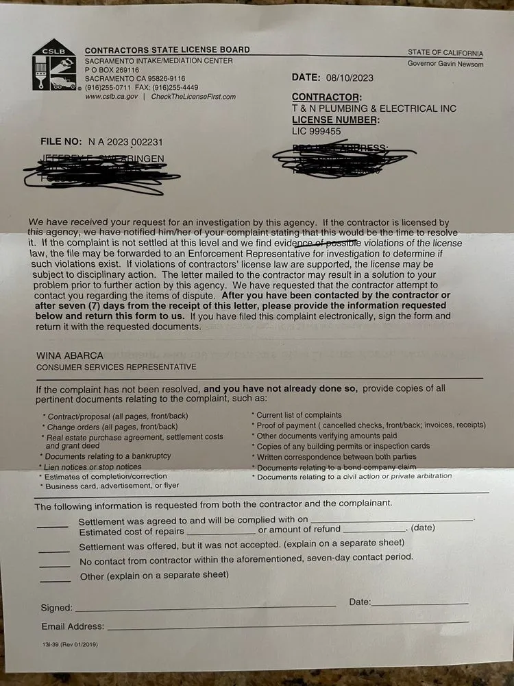 Slide of T & N Plumbing & Electrical