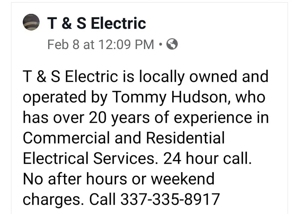 Slide of T & S Electric