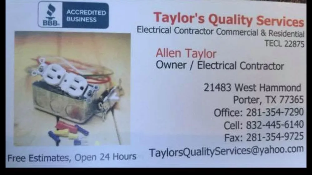 Reliable electrical repair experts serving Porter, TX - Taylor's Quality Services Electrical contractor