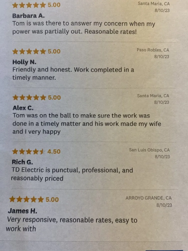 Slide of TD Electric