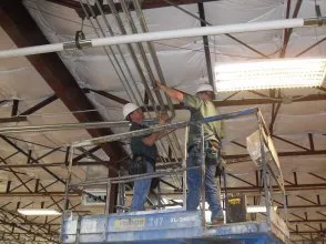 Professional electrician providing emergency electrical service in ,