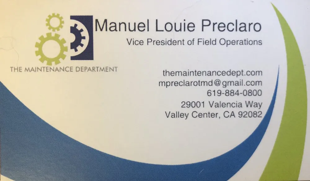 Slide of The Maintenance Department