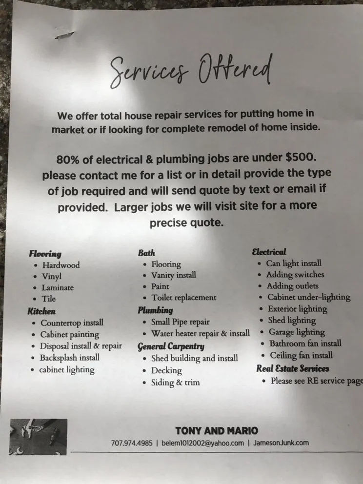 Expert electrical repair in ,  by Tony & Mario Handyman Services