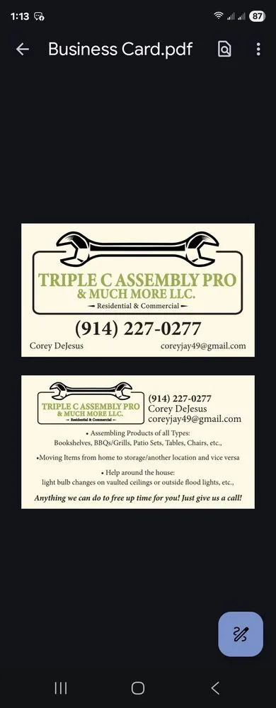 Slide of Triple C Assembly