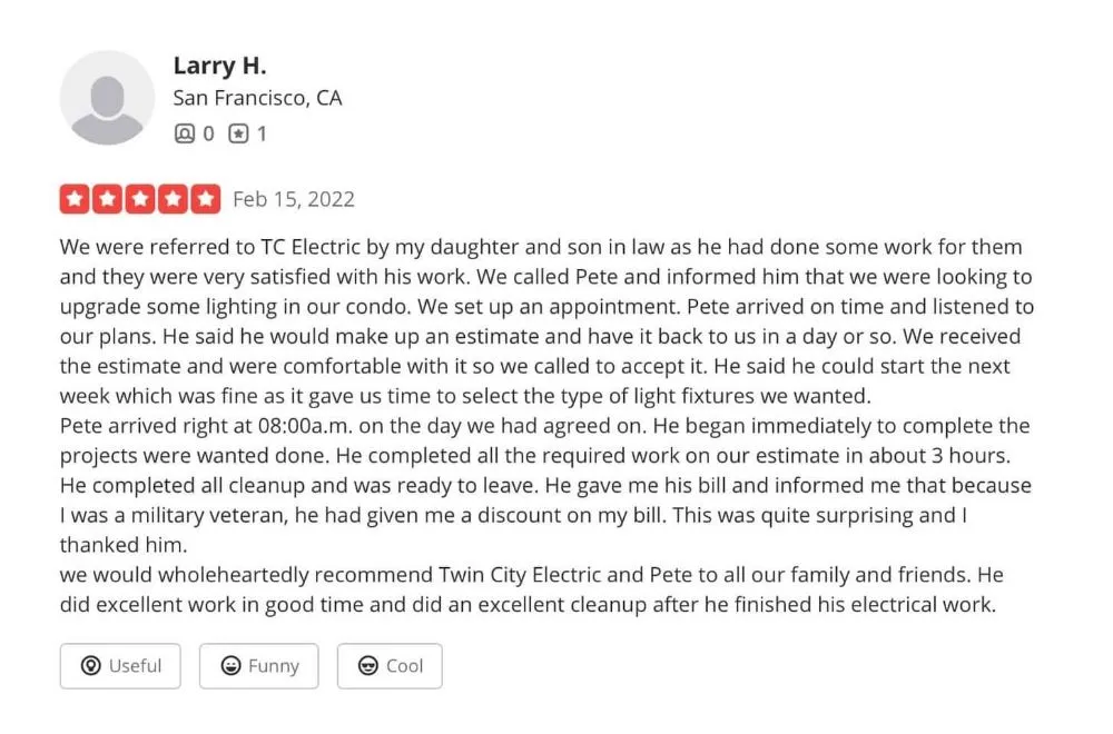 Slide of Twin Cities Electric