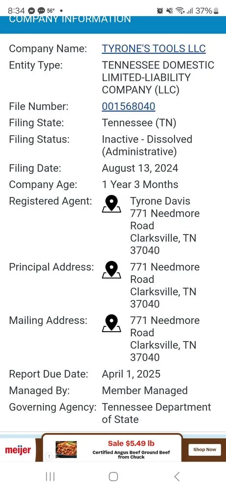 Slide of Tyrone’s Tools