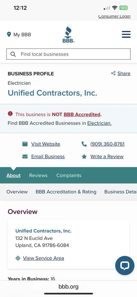 Slide of Unified Contractors