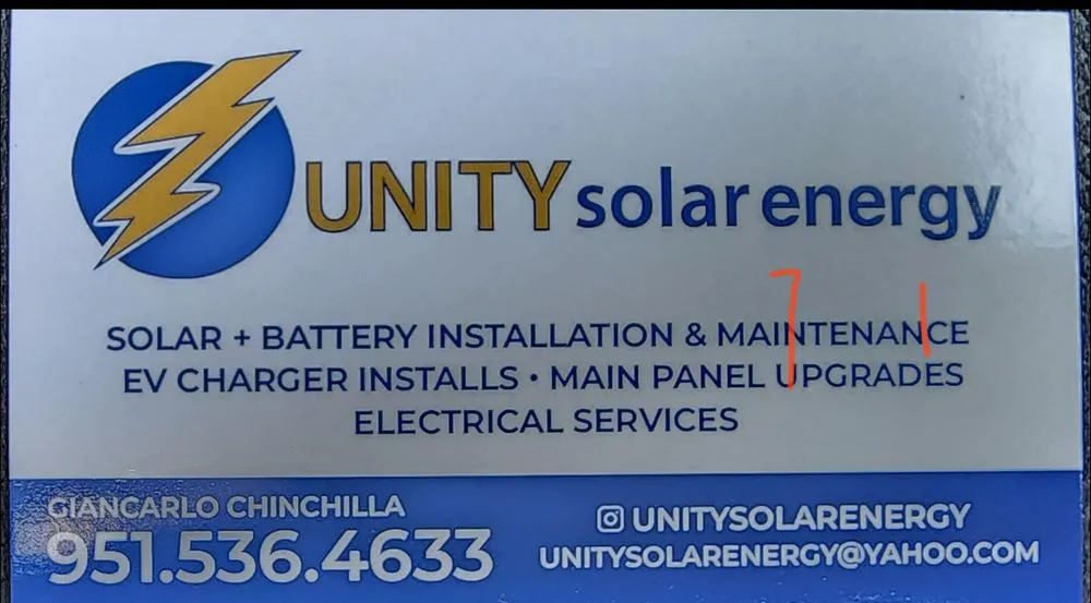 Slide of Unity Solar Energy
