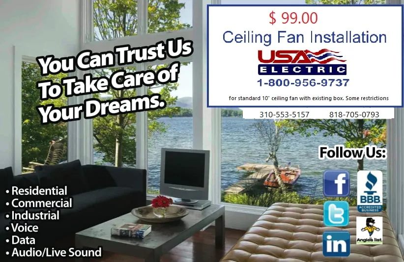 Professional electrician providing wiring installation in Tarzana, CA - USA Electric
