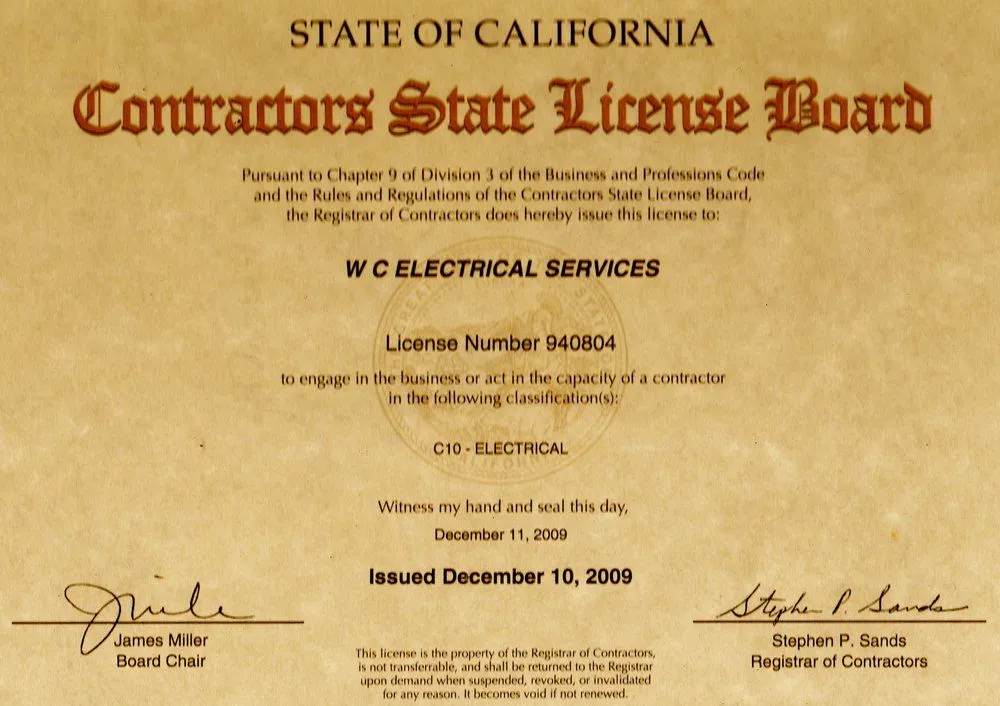 Slide of W C Electrical Services