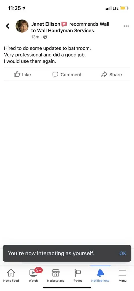 Slide of Wall To Wall Handyman Services