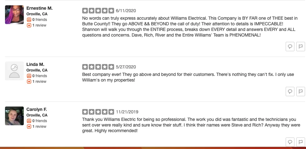 Slide of Williams Electric Company