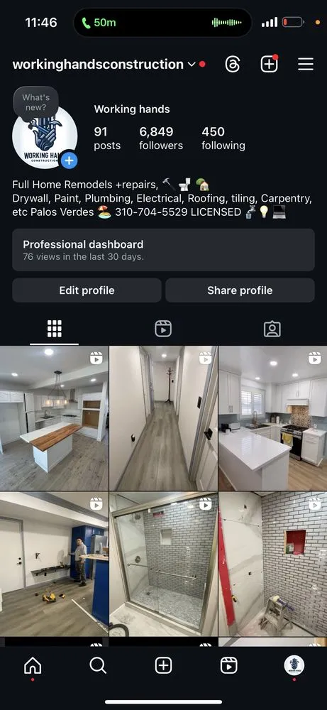 Slide of Working Hands Construction