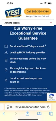 YES Air Conditioning Heating Plumbing and Electric