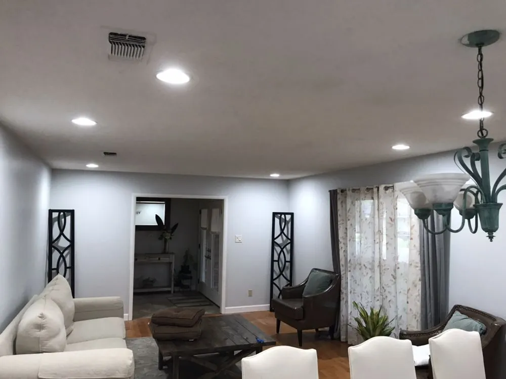 Professional electrical service for homes in lighting installation, by