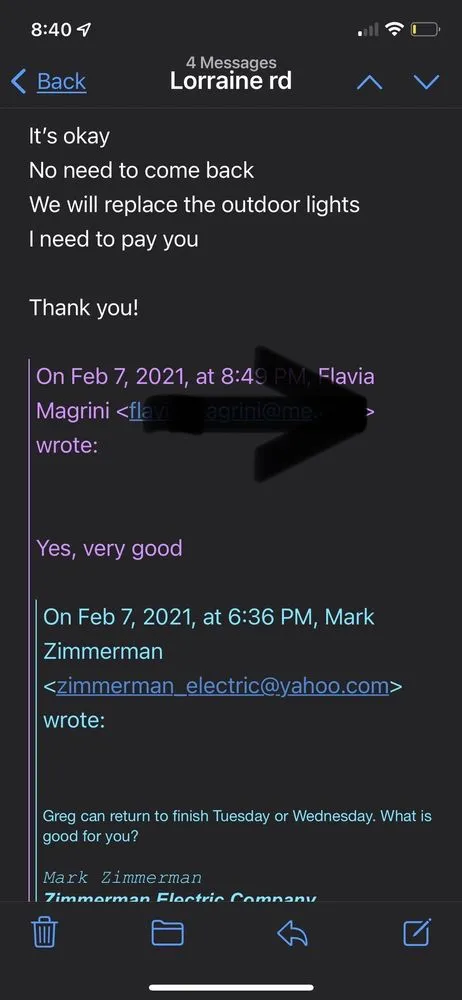 Slide of Zimmerman Electric Company